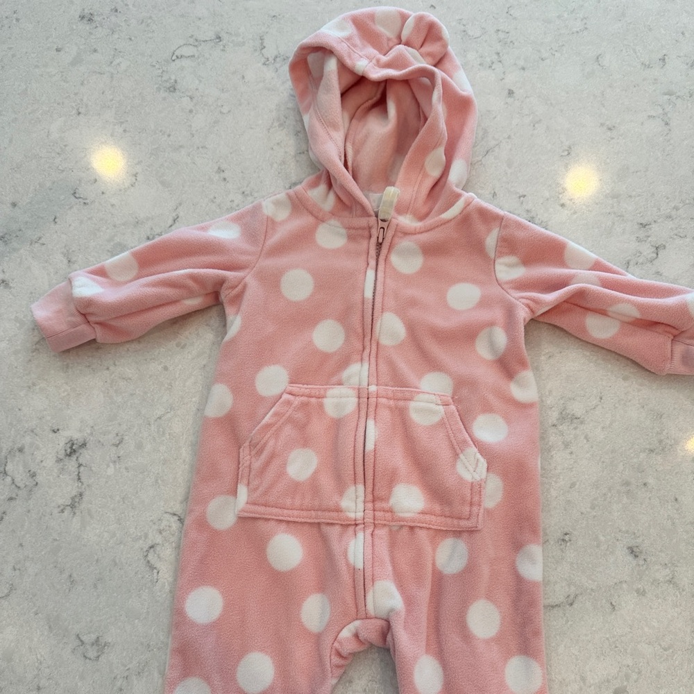 Carter’s 3 month polka dot fleece sweatshirt onsie